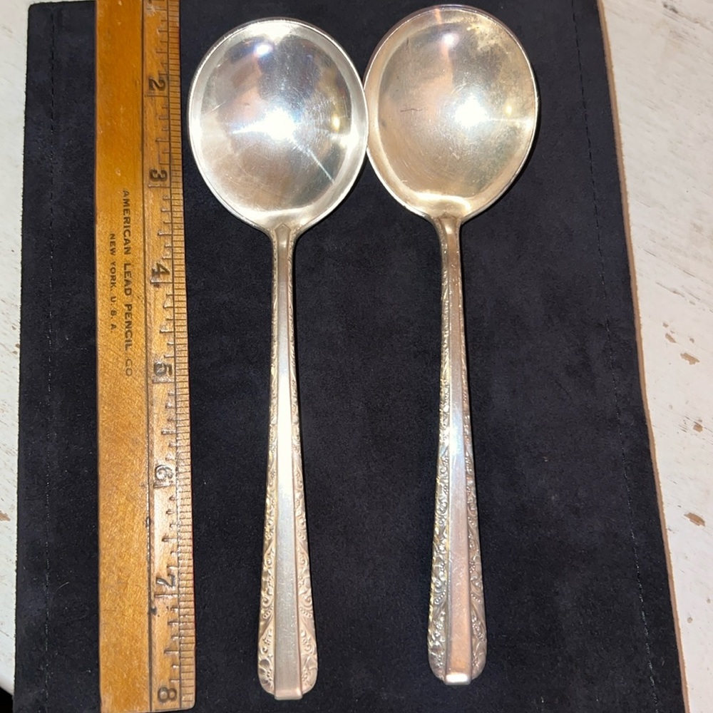2 Towle Sterling Silver round spoons Candlelight pat 1934